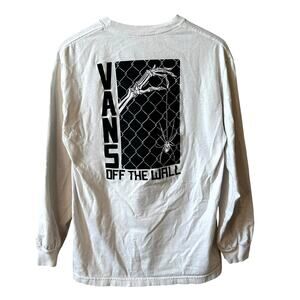 Vans Men’s Graphic Skeleton Spider Long Sleeve T Shirt White Size Medium